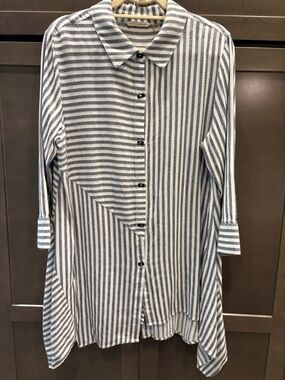 Soft Surroundings Asymmetrical Striped Tunic Top, XL
